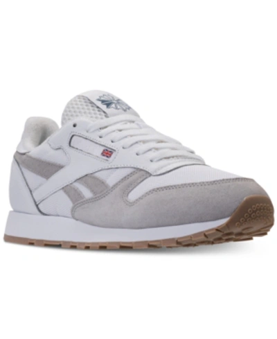 Shop Reebok Men's Classic Leather Estl Casual Sneakers From Finish Line In White/skull Grey/washed B