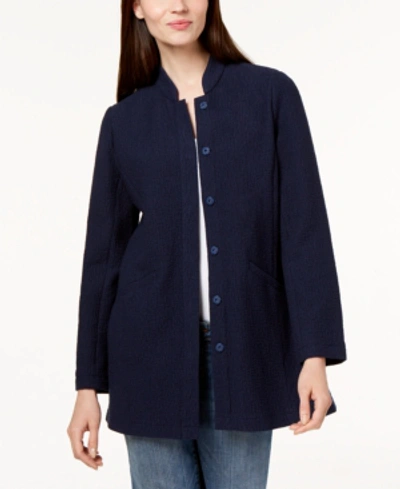 Shop Eileen Fisher Petite Tencel Jacquard Jacket In Midnight