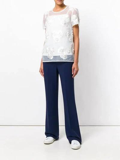 Shop P.a.r.o.s.h Embroidered Organza Blouse In White