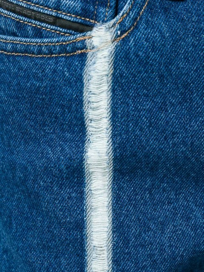 Shop Diesel Black Gold Contrast Stripe Cropped Jeans - Blue
