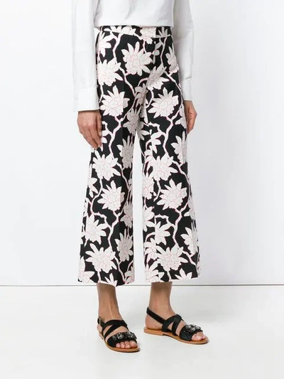 Shop Valentino Floral Cropped Trousers