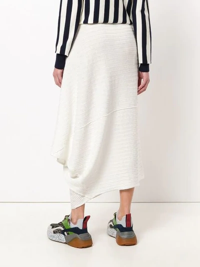 Shop Jw Anderson Ribbed Knitted Skirt In White