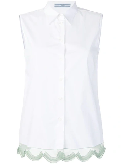 Shop Prada Button Down Shirt In White