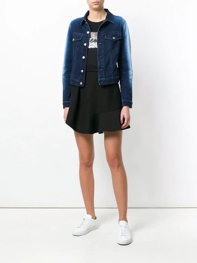 Shop Diesel Velvet Joggjeans Denim Jacket In Blue