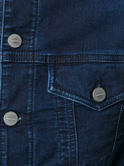 Shop Diesel Velvet Joggjeans Denim Jacket In Blue