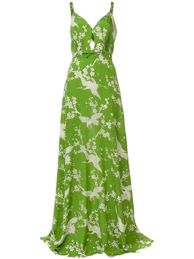 Shop N°21 Nº21 Bird Floral Print Dress - Green