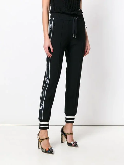 Shop Dolce & Gabbana Fitted Casual Trousers In Black