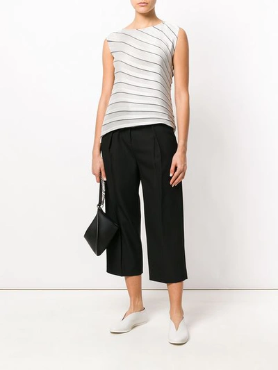 Shop Issey Miyake Pleated Striped Top
