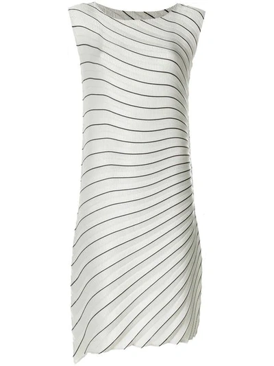 Shop Issey Miyake Striped Pleated Midi Dress