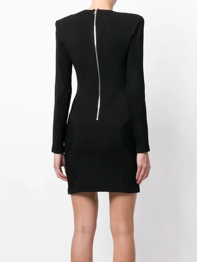 Shop Balmain Structured Shoulder Dress