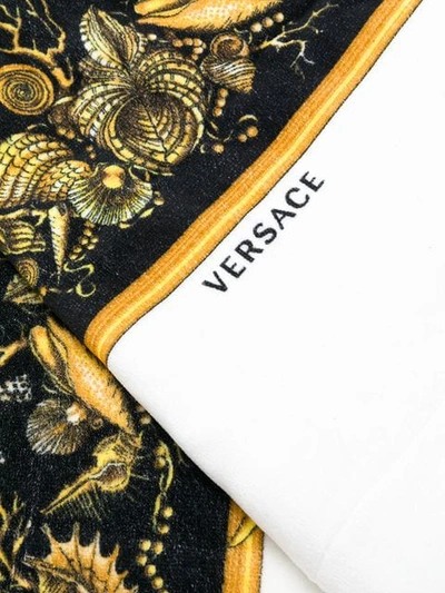 Shop Versace Printed Beach Towel In White