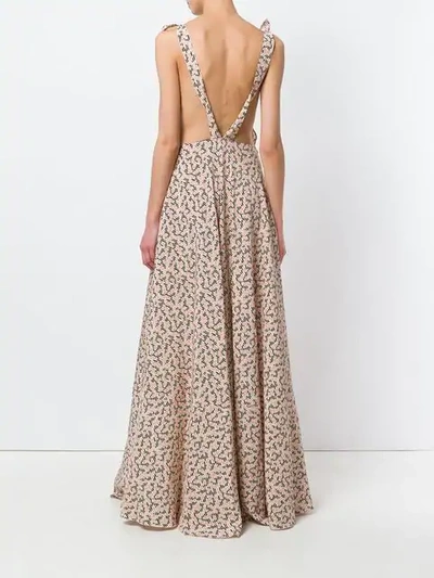 Floral-print Silk Crepe De Chine Gown In Fpink