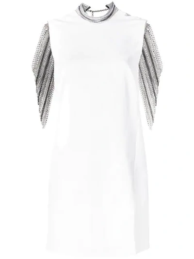 Shop Versace Beaded Dress In White