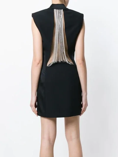 Shop Versace Rear Beaded Dress In Black