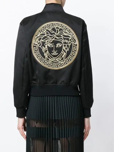 Shop Versace Medusa Bomber Jacket In Black