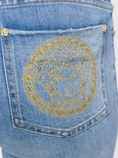 Shop Versace 'medusa' Jeans In Blue