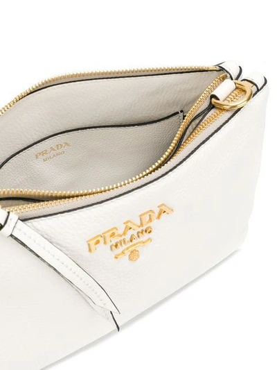 Shop Prada Double Zip Shoulder Bag - White