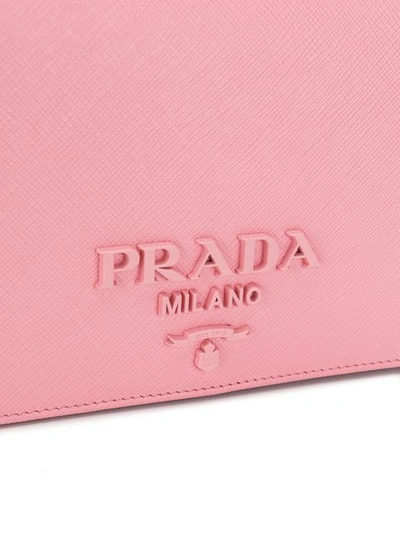 Shop Prada Saffiano Wallet Bag - Pink