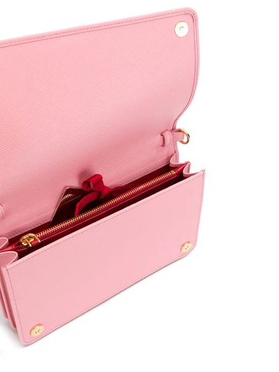 Shop Prada Saffiano Wallet Bag - Pink