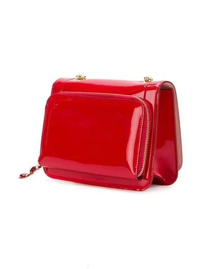 Shop Ferragamo Foldover Vara Crossbody Bag In Red