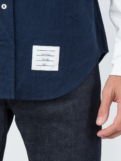 Shop Thom Browne Contrasting Button-down Shirt