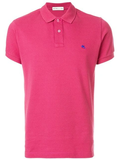 Shop Etro Slim Fit Polo T-shirt In Pink