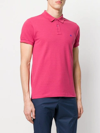 Shop Etro Slim Fit Polo T-shirt In Pink