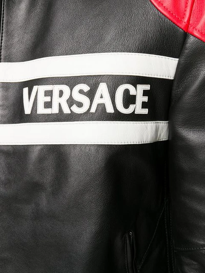 Shop Versace Fitted Biker Jacket