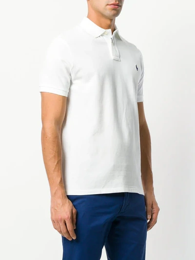 Shop Polo Ralph Lauren Slim-fit Polo Shirt In White