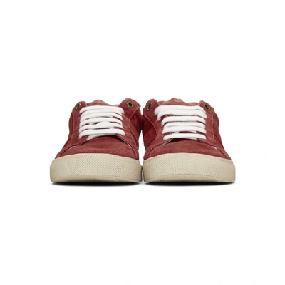 Shop Saint Laurent Red Suede Court Classic Sl/06 Sneakers In 6805 Red
