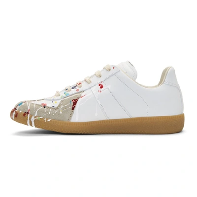 Shop Maison Margiela White Paint Splatter Replica Sneakers In 961 White