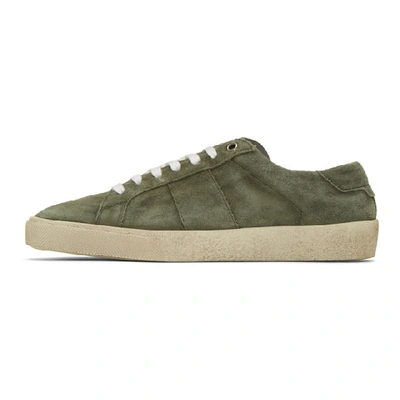 Shop Saint Laurent Green Suede Court Classic Sl/06 Sneakers In 3308 Green