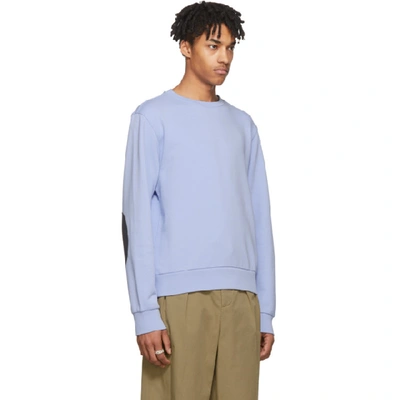 Shop Maison Margiela Blue Elbow Patch Sweatshirt In 471 Light B