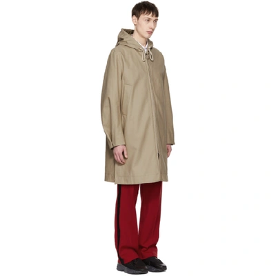 Shop Acne Studios Beige Melt Hooded Coat In Chino Beige