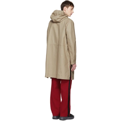 Shop Acne Studios Beige Melt Hooded Coat In Chino Beige