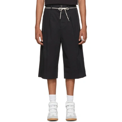 Shop Maison Margiela Black Skater Shorts In 900 Black