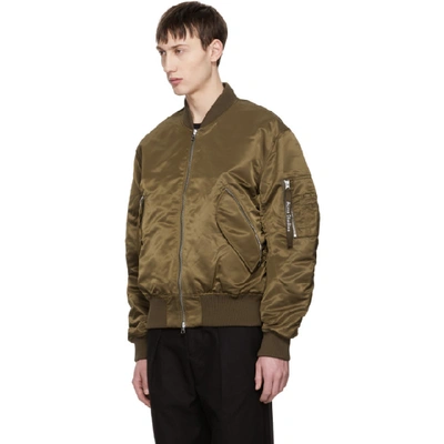 Shop Acne Studios Green Makio Bomber Jacket