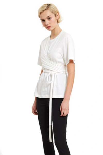 Shop Proenza Schouler Opening Ceremony Tied T-shirt In 00104 Optic White