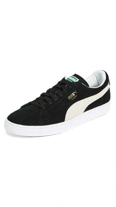 Shop Puma Suede Classic Plus Sneakers In Black/white