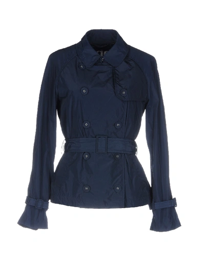 Shop Add Belted Coats In Dark Blue