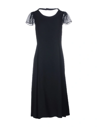 Shop Emporio Armani Midi Dress In Dark Blue