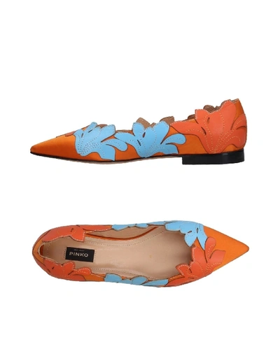 Shop Pinko Ballet Flats In Orange