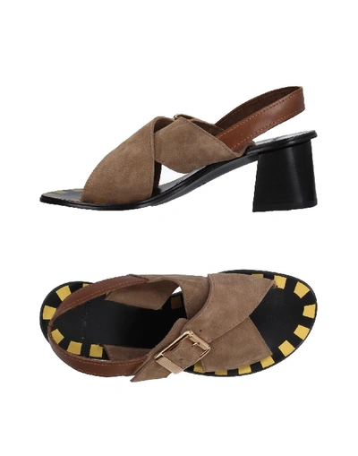 Shop Tipe E Tacchi Sandals In Khaki