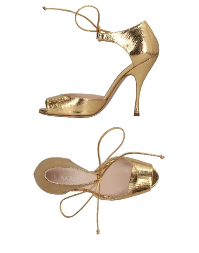 Shop Nina Ricci Sandals In Gold