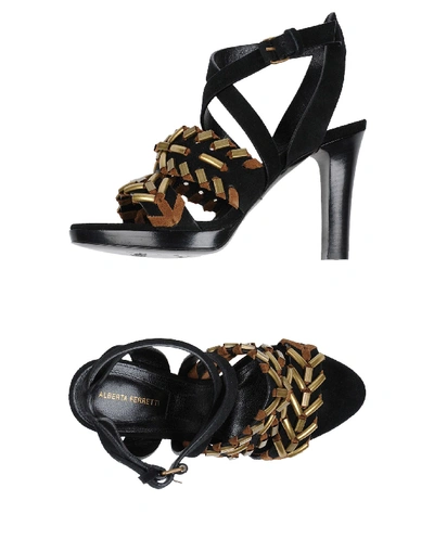 Shop Alberta Ferretti Sandals In Black