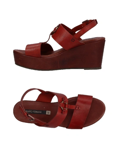 Shop Alberto Fermani Sandals In Brick Red
