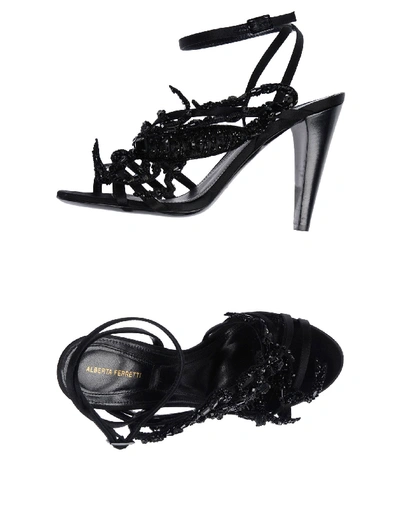 Shop Alberta Ferretti Sandals In Black