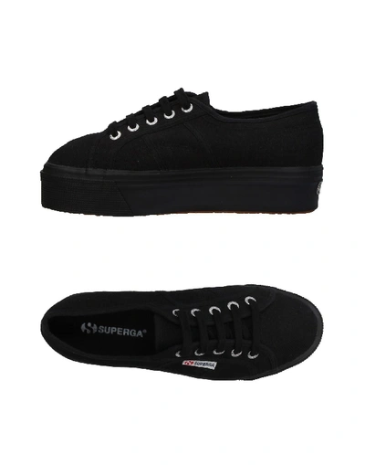 Shop Superga Woman Sneakers Black Size 9.5 Textile Fibers