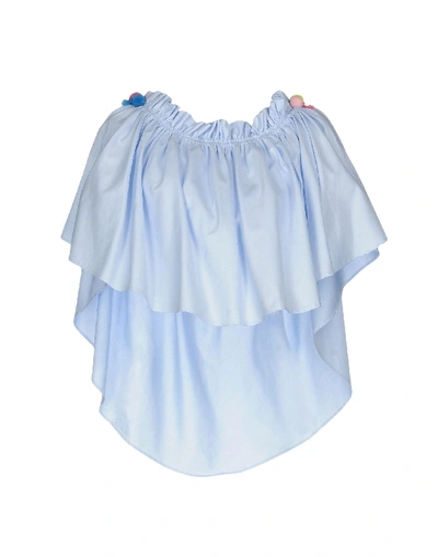 Shop Forte Couture Blouses In Sky Blue