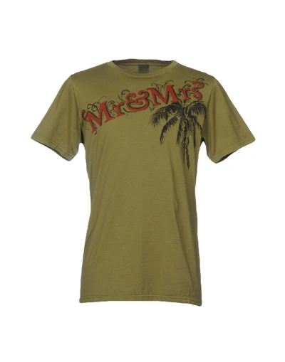 Shop Mr & Mrs Italy T-shirts In Military Green